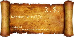 Kordos Virág névjegykártya