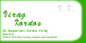 virag kordos business card